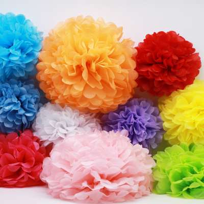 Colorful 10 INCH  low price paper pom pom party decorations in stock