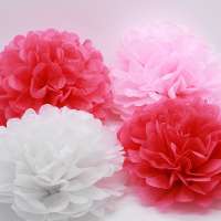 Party decoration 8 INCH colorful paper flower tissue paper pom pom 8 inch in stock